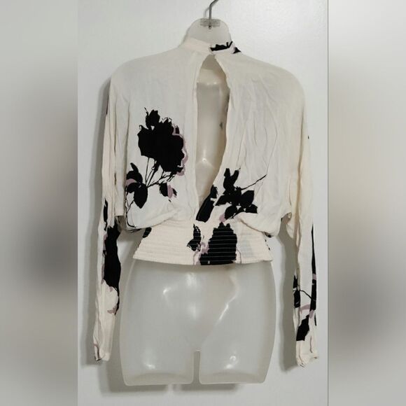 Free People | Ivory Say You Love Me Cutout Long-Sleeve Top - Women size XS - Picture 7 of 10